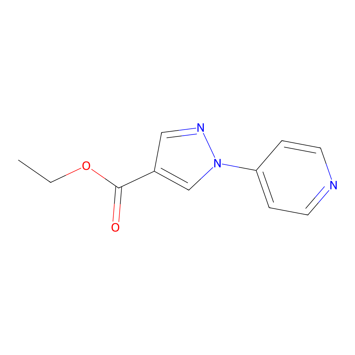 ethyl 1-(pyridin-4-yl)-1H-pyrazole-4-carboxylate molecular structure, CAS 1014631-92-5