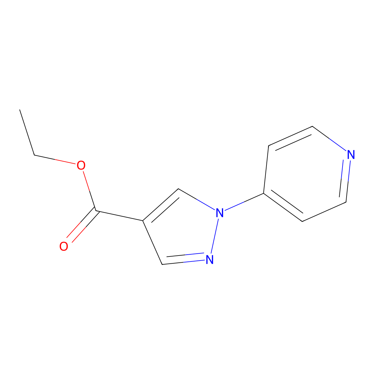 ethyl 1-(pyridin-4-yl)-1H-pyrazole-4-carboxylate molecular structure, CAS 1014631-92-5