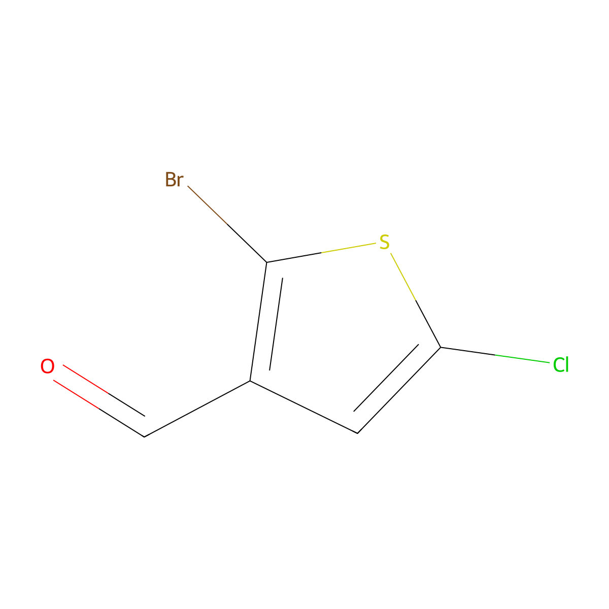 2-Bromo-5-chlorothiophene-3-carbaldehyde molecular structure, CAS 1014644-76-8