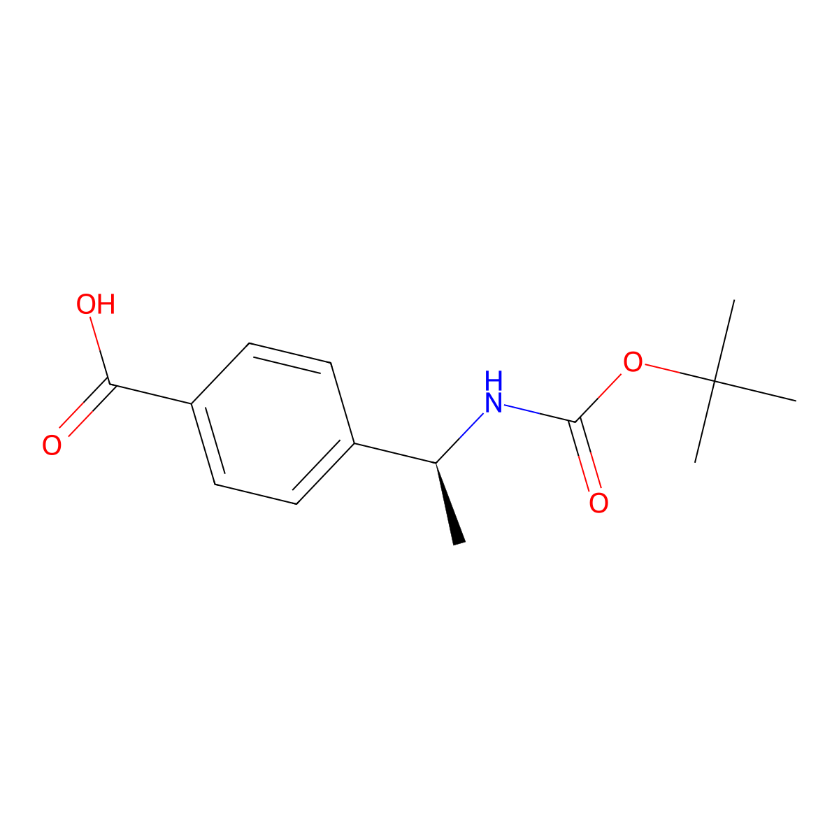 (S)-4-(1-Boc-amino-ethyl)-benzoic acid molecular structure, CAS 1014644-95-1