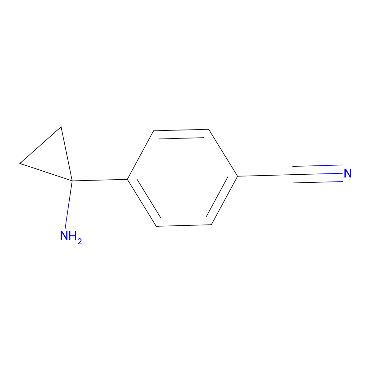4-(1-Aminocyclopropyl)benzonitrile molecular structure, CAS 1014645-75-0