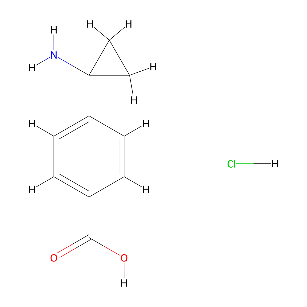 4-(1-Aminocyclopropyl)benzoic acid hydrochloride molecular structure, CAS 1014645-83-0