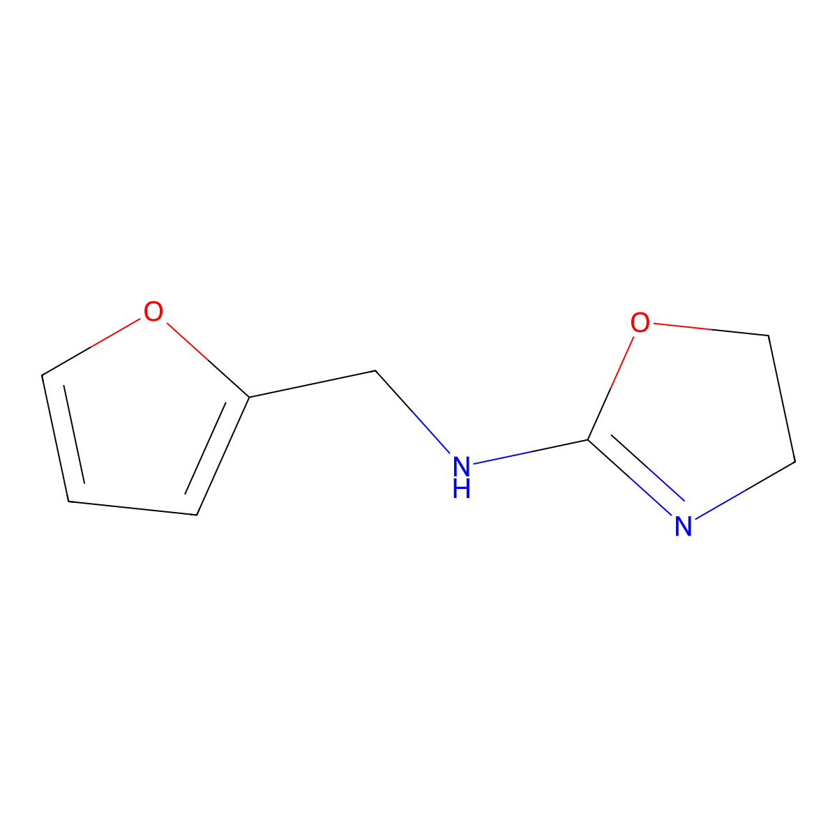 Furfurylamine, N-(2-oxazolinyl)- molecular structure, CAS 101468-19-3