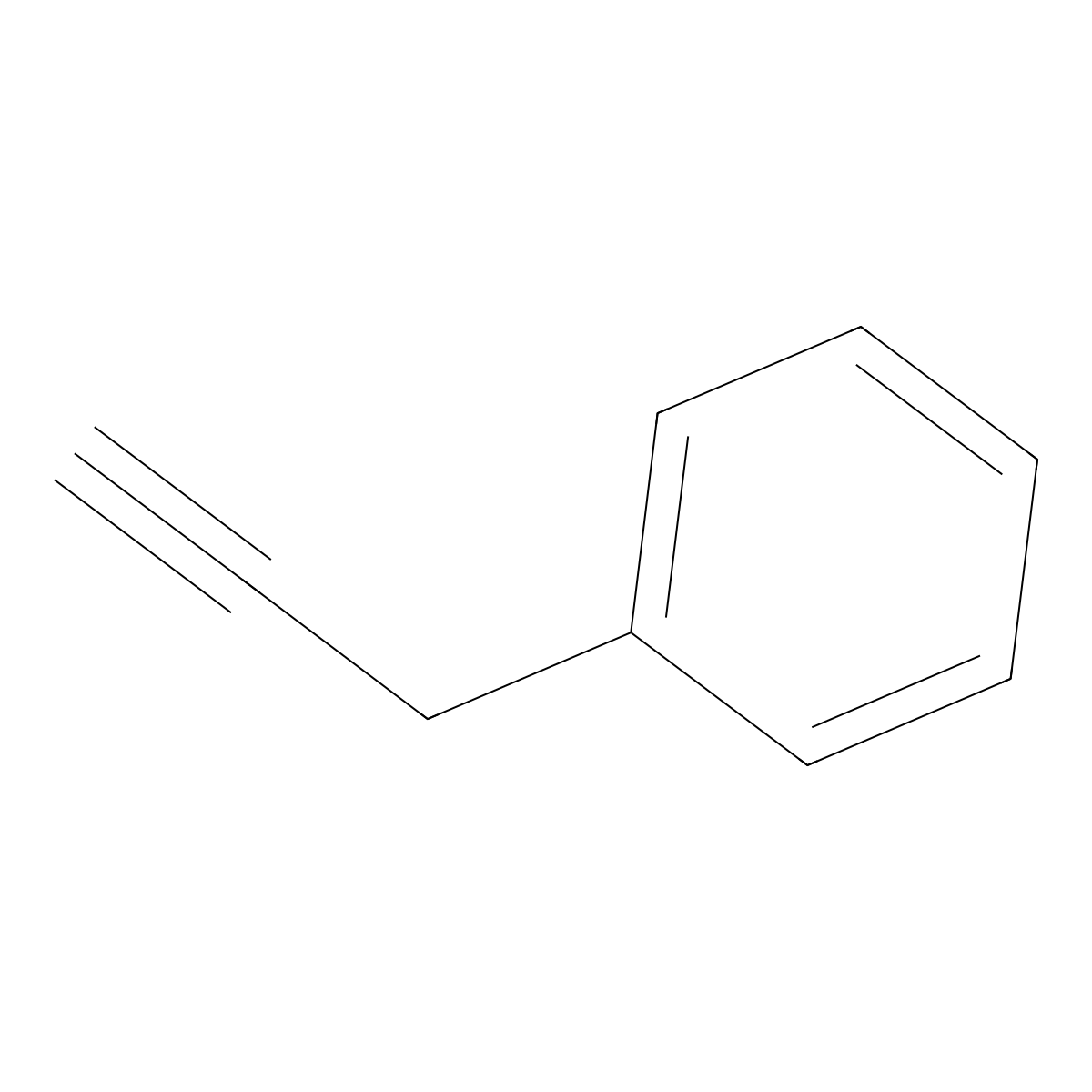 Benzylacetylene molecular structure, CAS 10147-11-2