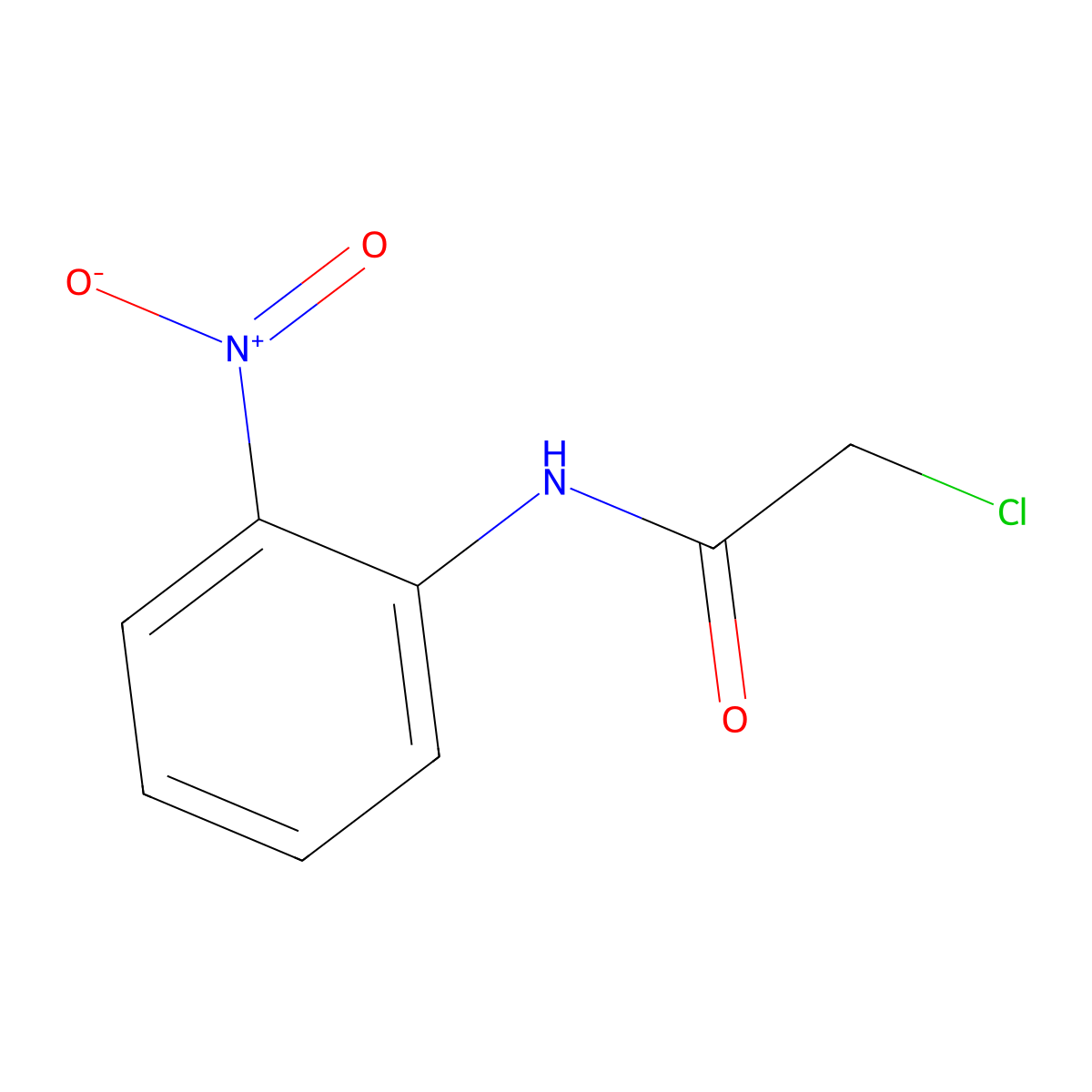 2-chloro-N-(2-nitrophenyl)acetamide molecular structure, CAS 10147-70-3