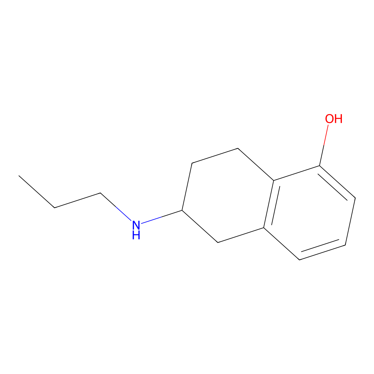 (6R)-5,6,7,8-Tetrahydro-6-(propylamino)-1-naphthalenol molecular structure, CAS 101470-24-0