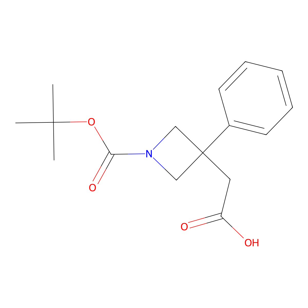 2-{1-[(Tert-butoxy)carbonyl]-3-phenylazetidin-3-yl}aceticacid molecular structure, CAS 1014703-30-0