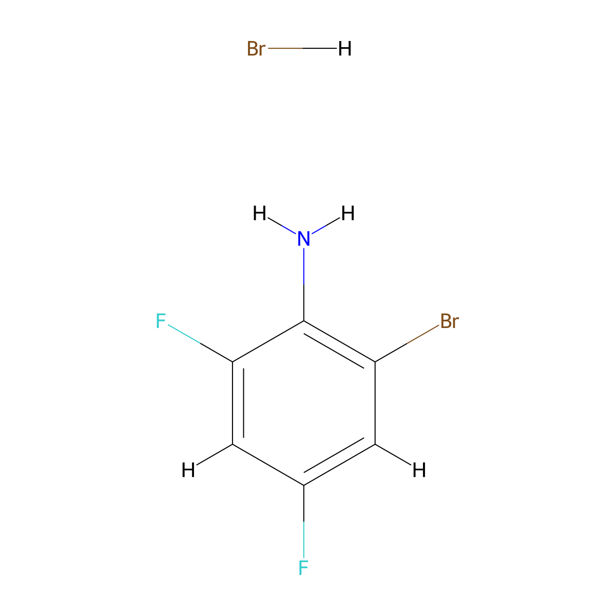2-Bromo-4,6-difluoroaniline hydrobromide molecular structure, CAS 101471-20-9