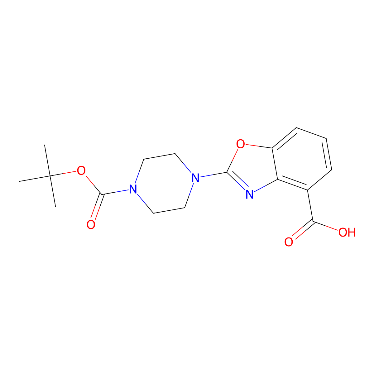 2-[4-(Tert-butoxycarbonyl)piperazin-1-yl]benzoxazole-4-carboxylic acid molecular structure, CAS 1014712-39-0