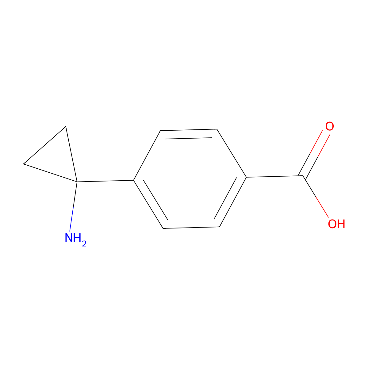 4-(1-Aminocyclopropyl)benzoic acid molecular structure, CAS 1014743-82-8