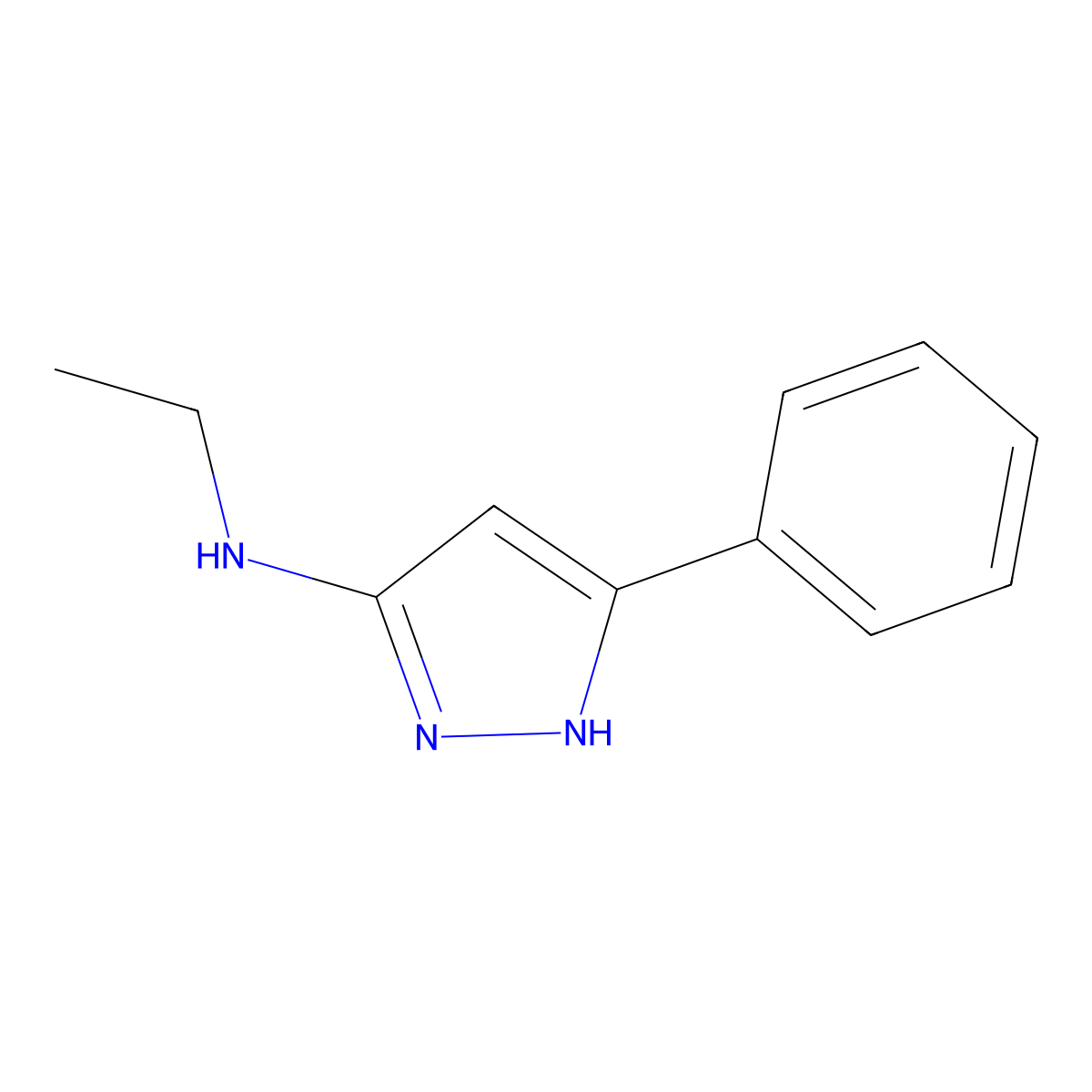 N-Ethyl-5-phenyl-1H-pyrazol-3-amine molecular structure, CAS 101476-66-8