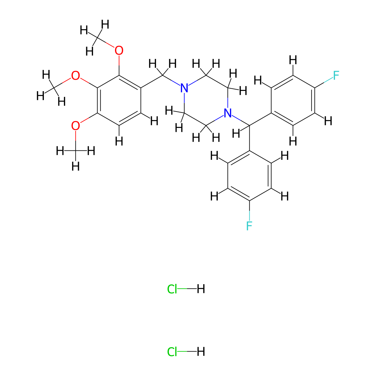 Lomerizine Hydrochloride molecular structure, CAS 101477-54-7