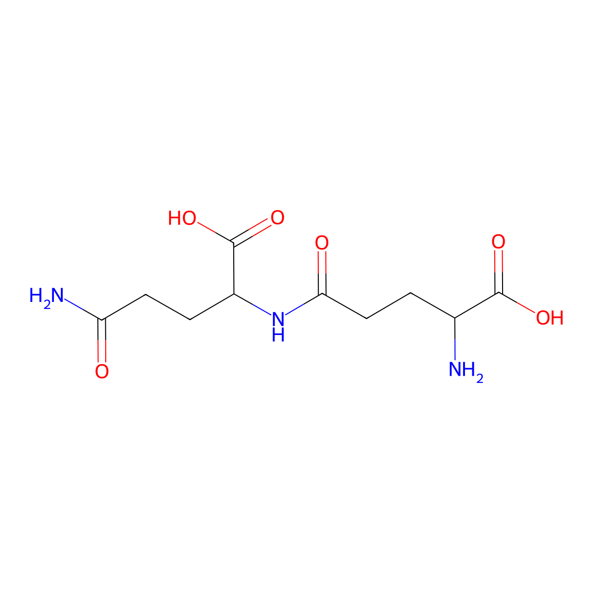 Gamma-Glutamylglutamine molecular structure, CAS 10148-81-9