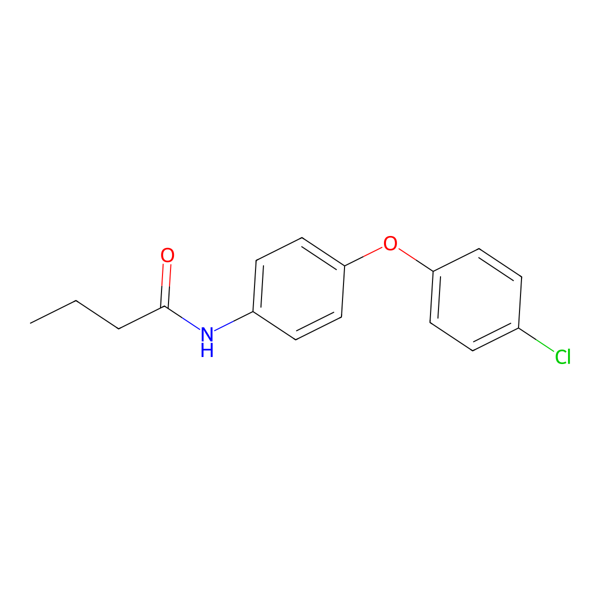N-[4-(4-chlorophenoxy)phenyl]butanamide molecular structure, CAS 101480-30-2