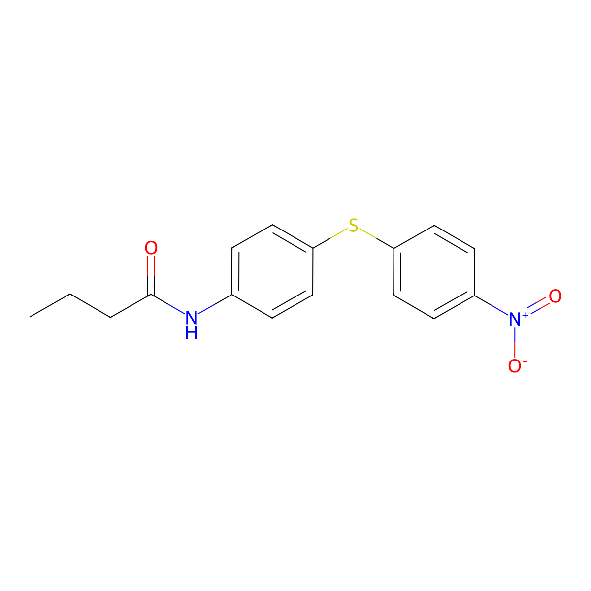 N-[4-(4-nitrophenyl)sulfanylphenyl]butanamide molecular structure, CAS 101480-61-9