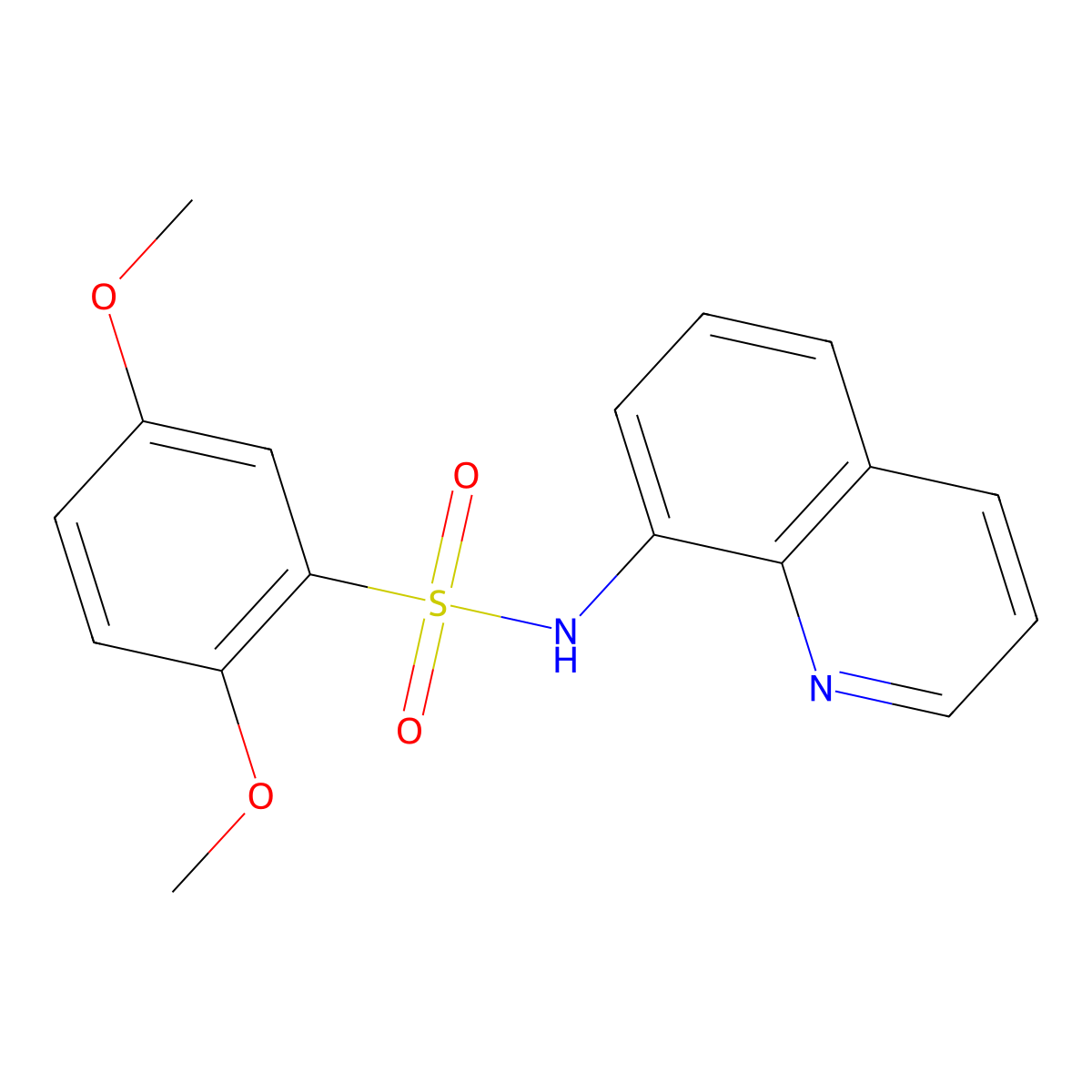 2,5-dimethoxy-N-quinolin-8-ylbenzenesulfonamide molecular structure, CAS 1014807-77-2