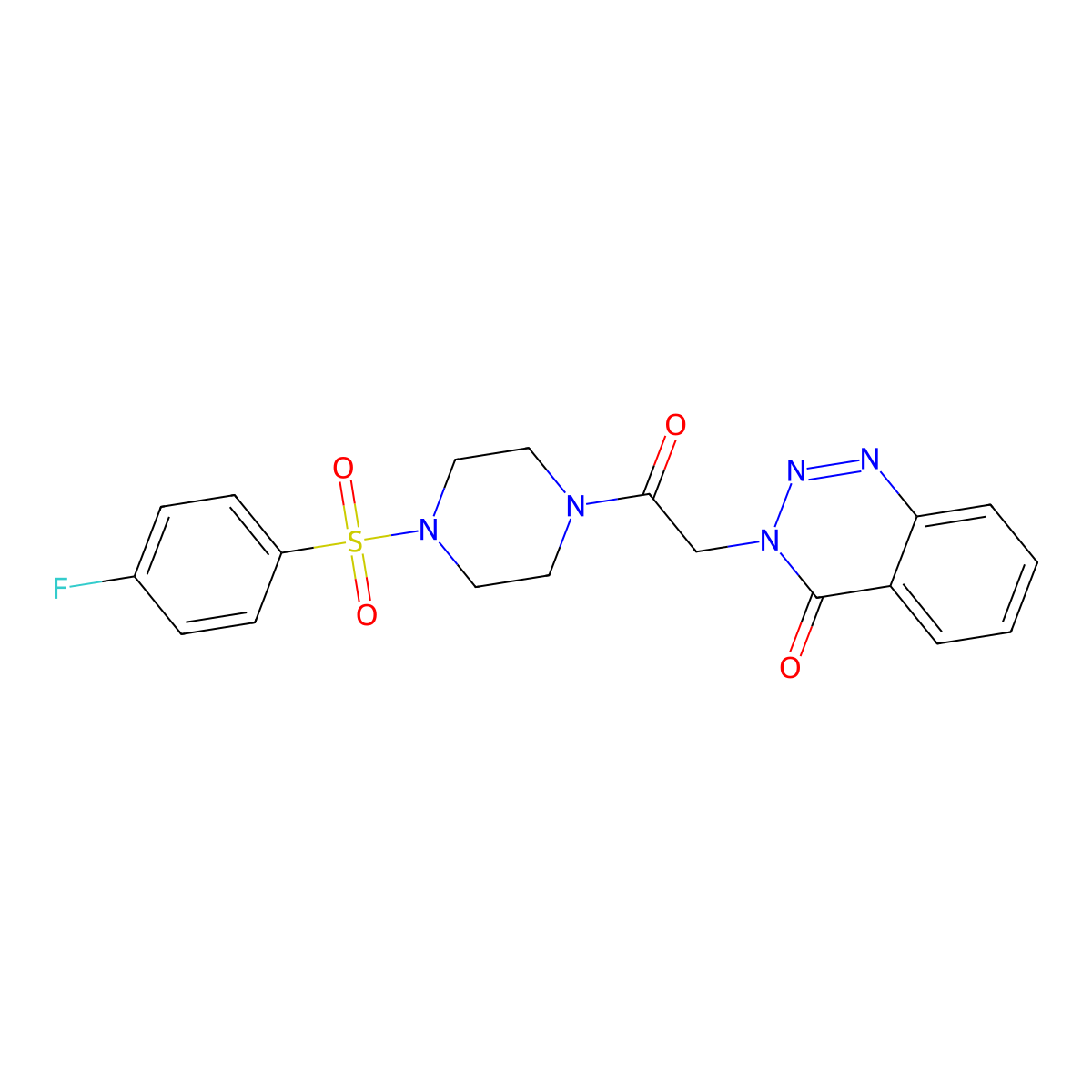 3-(2-{4-[(4-fluorophenyl)sulfonyl]piperazino}-2-oxoethyl)-1,2,3-benzotriazin-4(3H)-one molecular structure, CAS 1014842-40-0