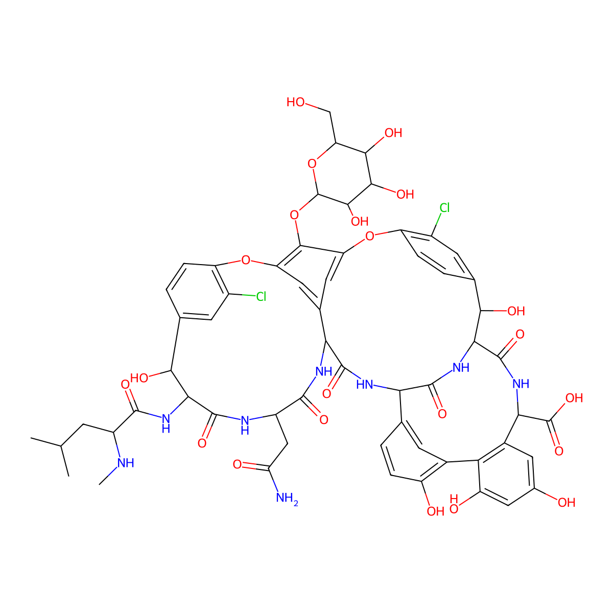 Desvancosaminyl Vancomycin molecular structure, CAS 101485-50-1