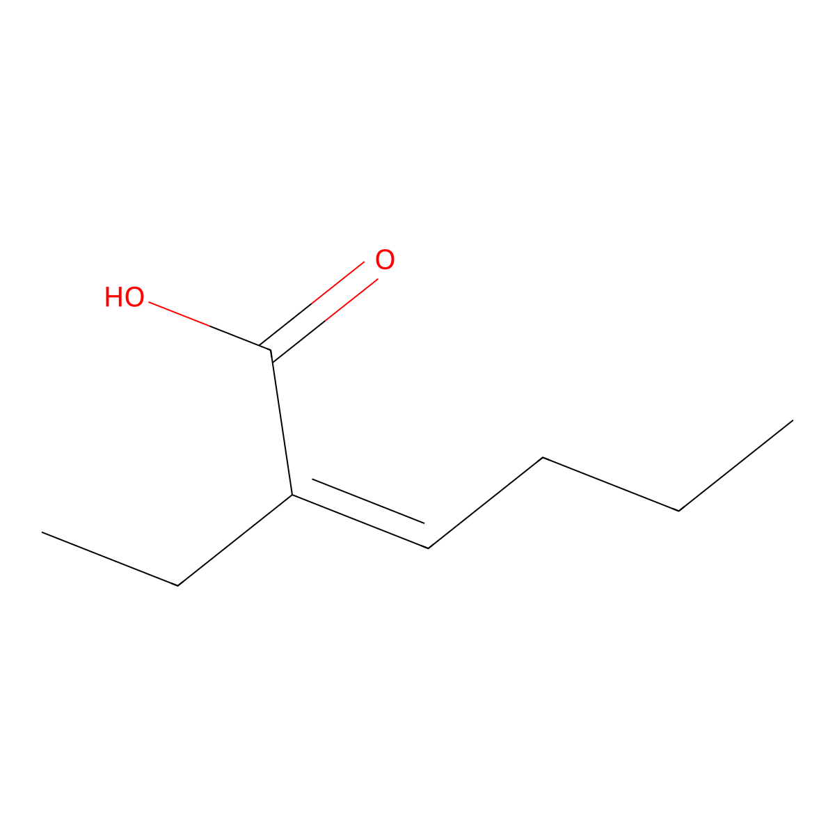 2-Ethylhex-2-enoic acid molecular structure, CAS 101489-01-4