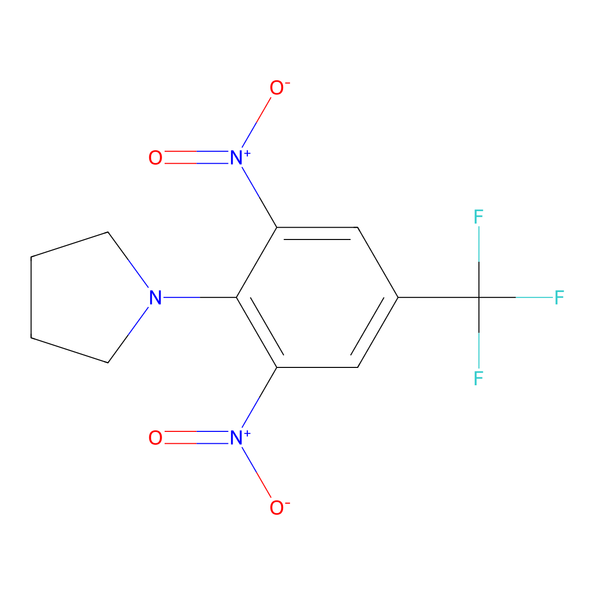 1-[2,6-Dinitro-4-(trifluoromethyl)phenyl]pyrrolidine molecular structure, CAS 10149-56-1