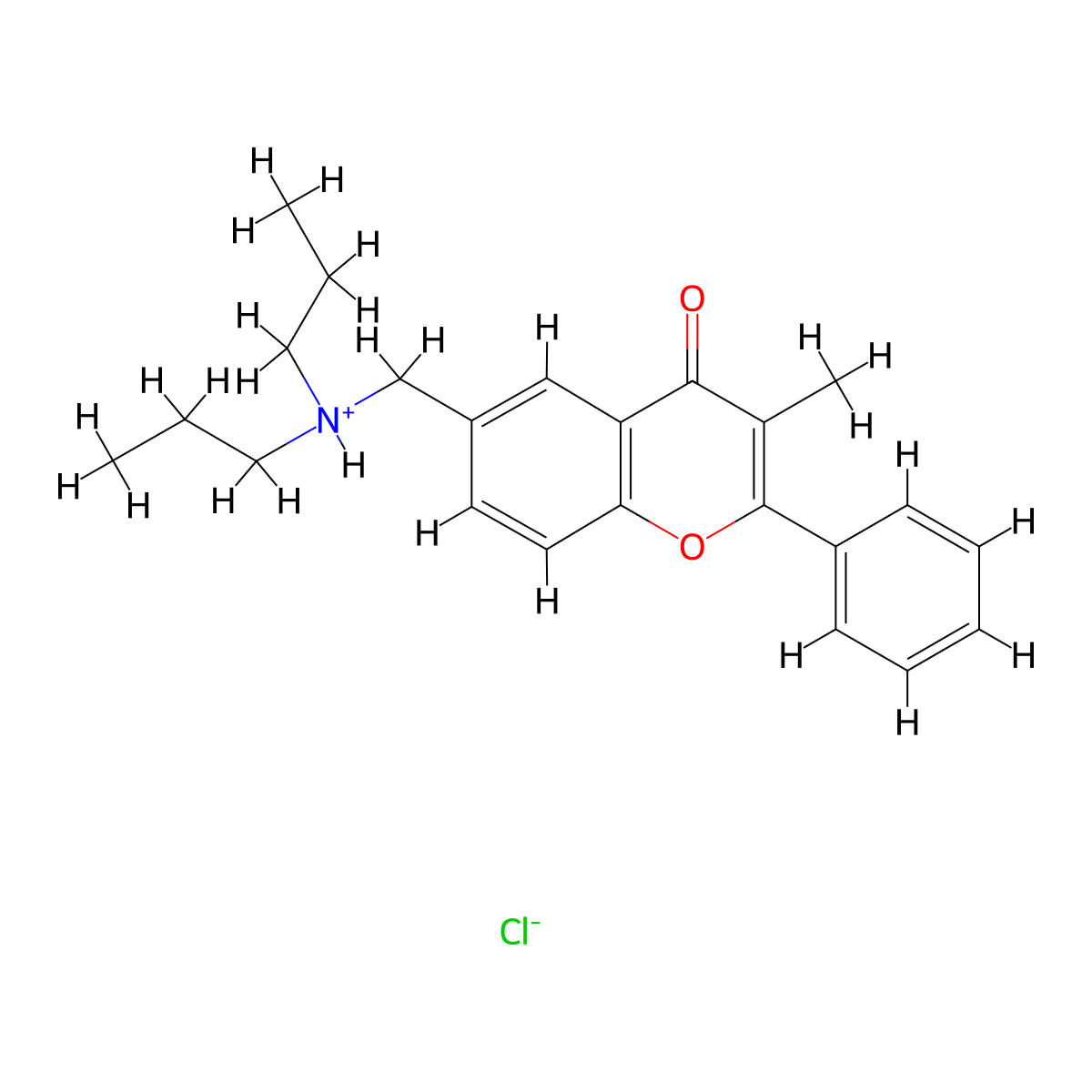 Flavone, 6-(dipropylaminomethyl)-3-methyl-, monohydrochloride molecular structure, CAS 101491-46-7