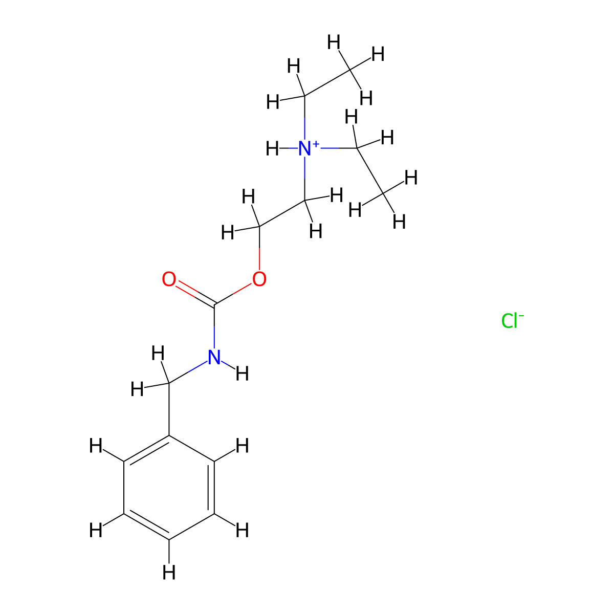 Carbamic acid, benzyl-, 2-(diethylamino)ethyl ester, monohydrochloride molecular structure, CAS 101491-49-0