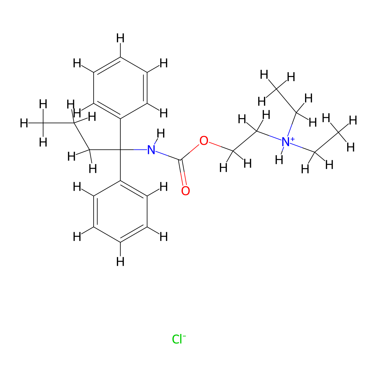 Carbamic acid, 1,1-diphenylbutyl-, 2-diethylaminoethyl ester, monohydrochloride molecular structure, CAS 101491-77-4