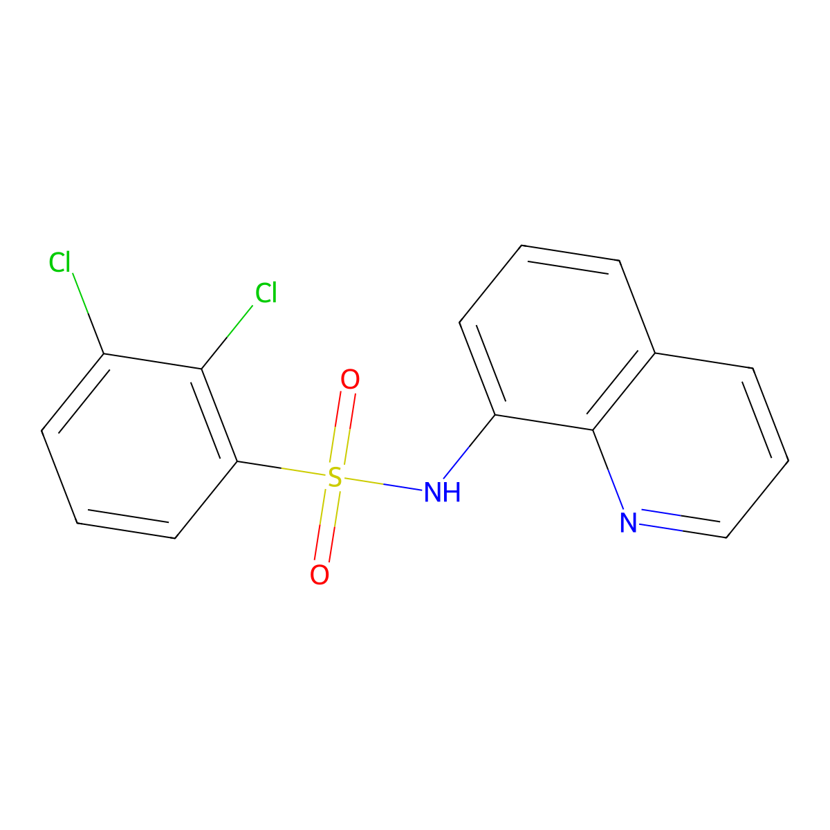 2,3-dichloro-N-(quinolin-8-yl)benzene-1-sulfonamide molecular structure, CAS 1014910-36-1