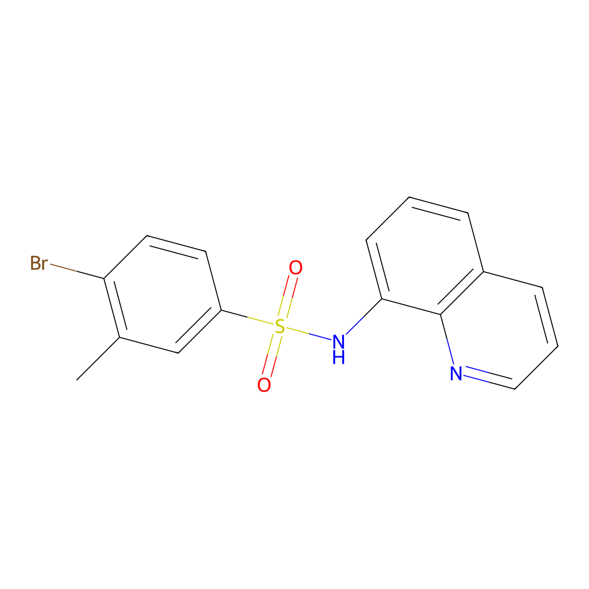 4-bromo-3-methyl-N-(quinolin-8-yl)benzene-1-sulfonamide molecular structure, CAS 1014910-44-1