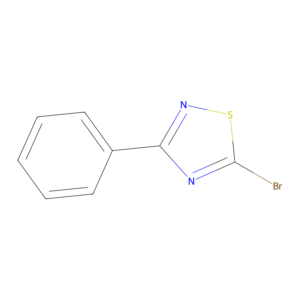 5-Bromo-3-phenyl-1,2,4-thiadiazole molecular structure, CAS 101494-82-0