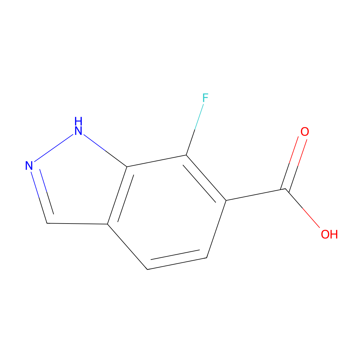 1H-Indazole-6-carboxylic acid, 7-fluoro- molecular structure, CAS 101495-02-7