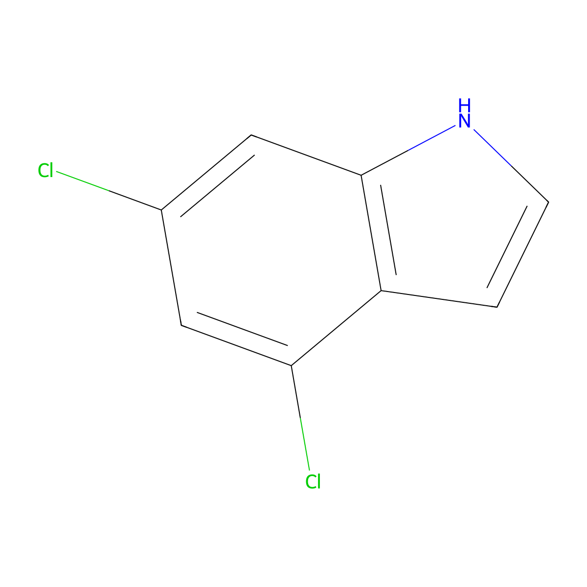 4,6-Dichloro-1H-indole molecular structure, CAS 101495-18-5