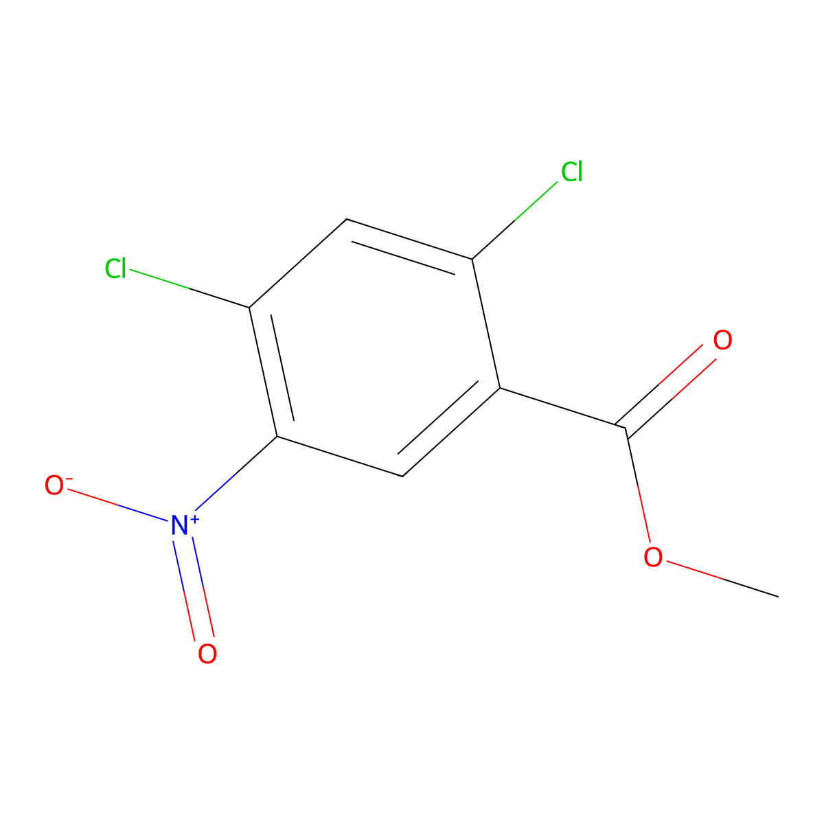 Methyl 2,4-dichloro-5-nitrobenzoate molecular structure, CAS 101495-62-9