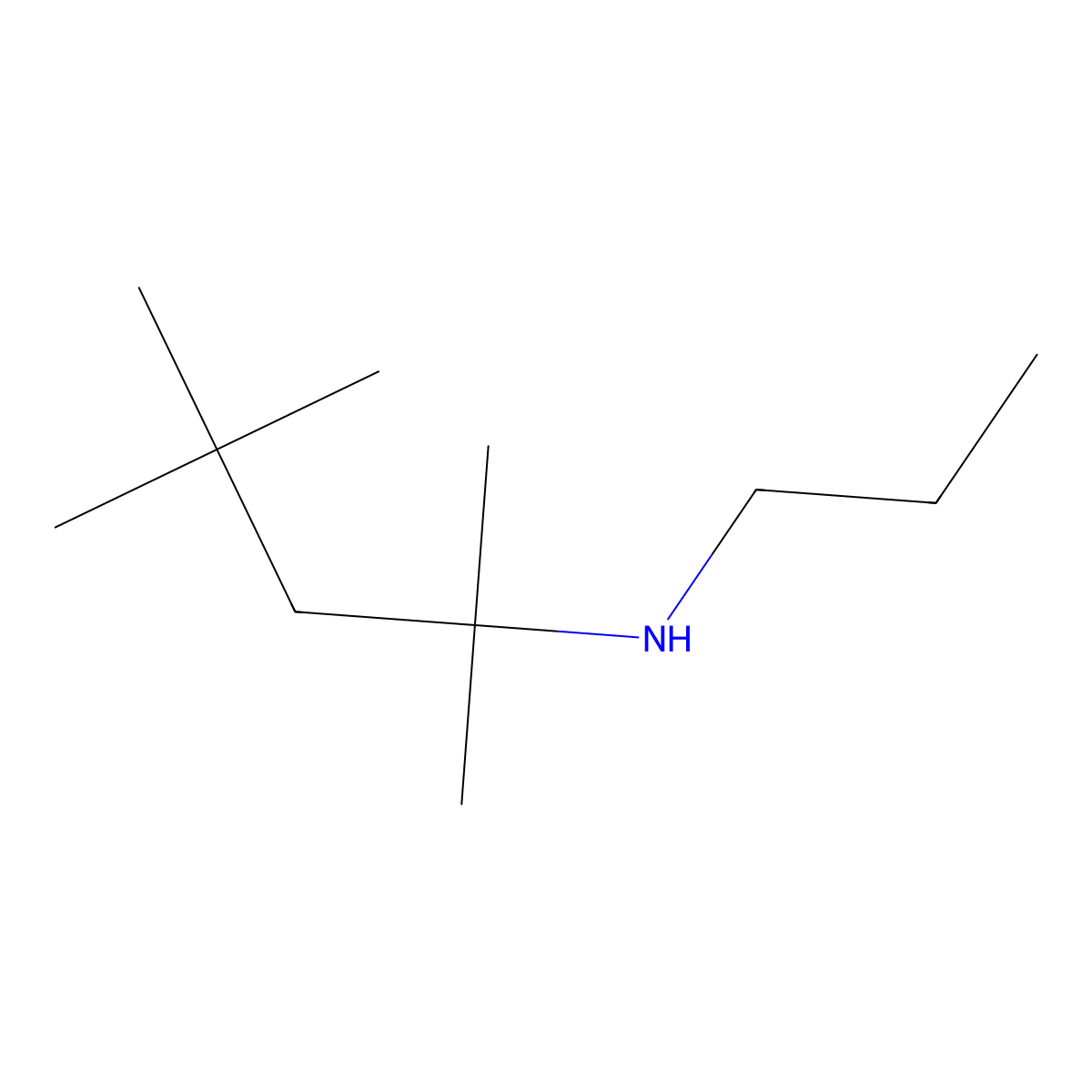 Propyl(2,4,4-trimethylpentan-2-yl)amine molecular structure, CAS 101495-75-4