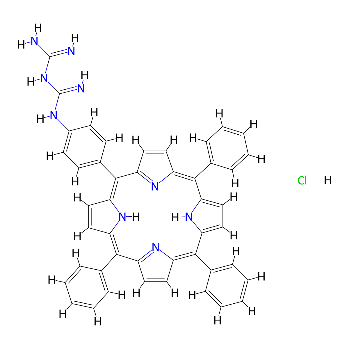 Biguanidinium-porphyrin molecular structure, CAS 1014978-87-0