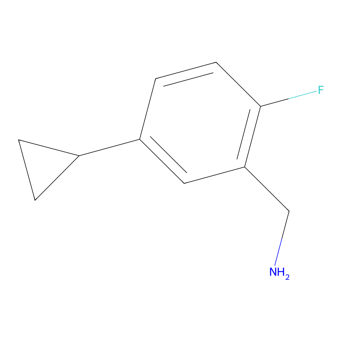 (5-Cyclopropyl-2-fluorophenyl)methanamine molecular structure, CAS 1014979-14-6