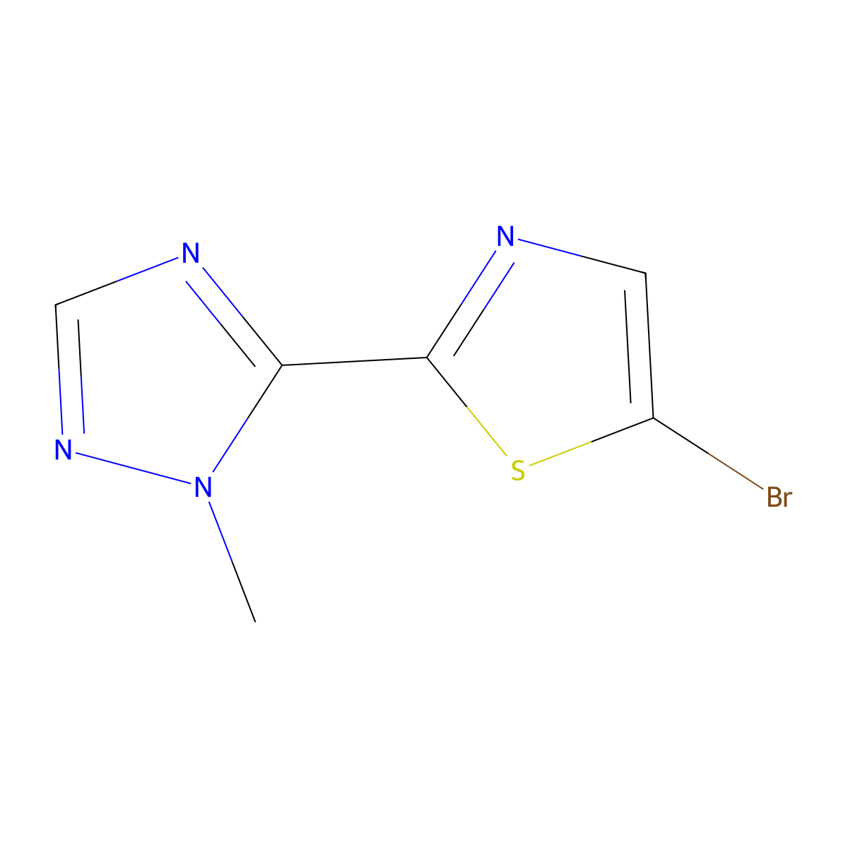 5-Bromo-2-(1-methyl-1H-1,2,4-triazol-5-yl)thiazole molecular structure, CAS 1014983-33-5