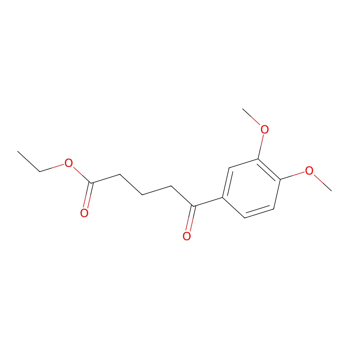 Ethyl 5-(3,4-dimethoxyphenyl)-5-oxopentanoate molecular structure, CAS 101499-71-2
