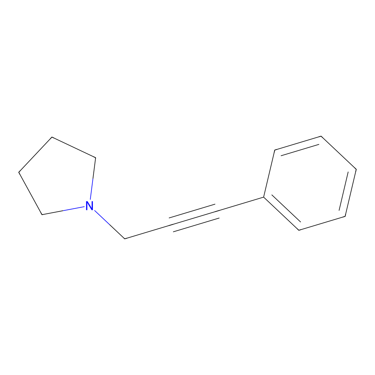 1-(3-Phenylprop-2-yn-1-yl)pyrrolidine molecular structure, CAS 1015-02-7