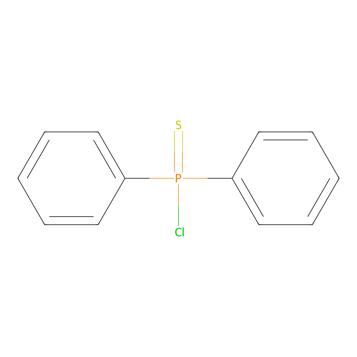 Chlorodiphenylphosphine sulfide molecular structure, CAS 1015-37-8