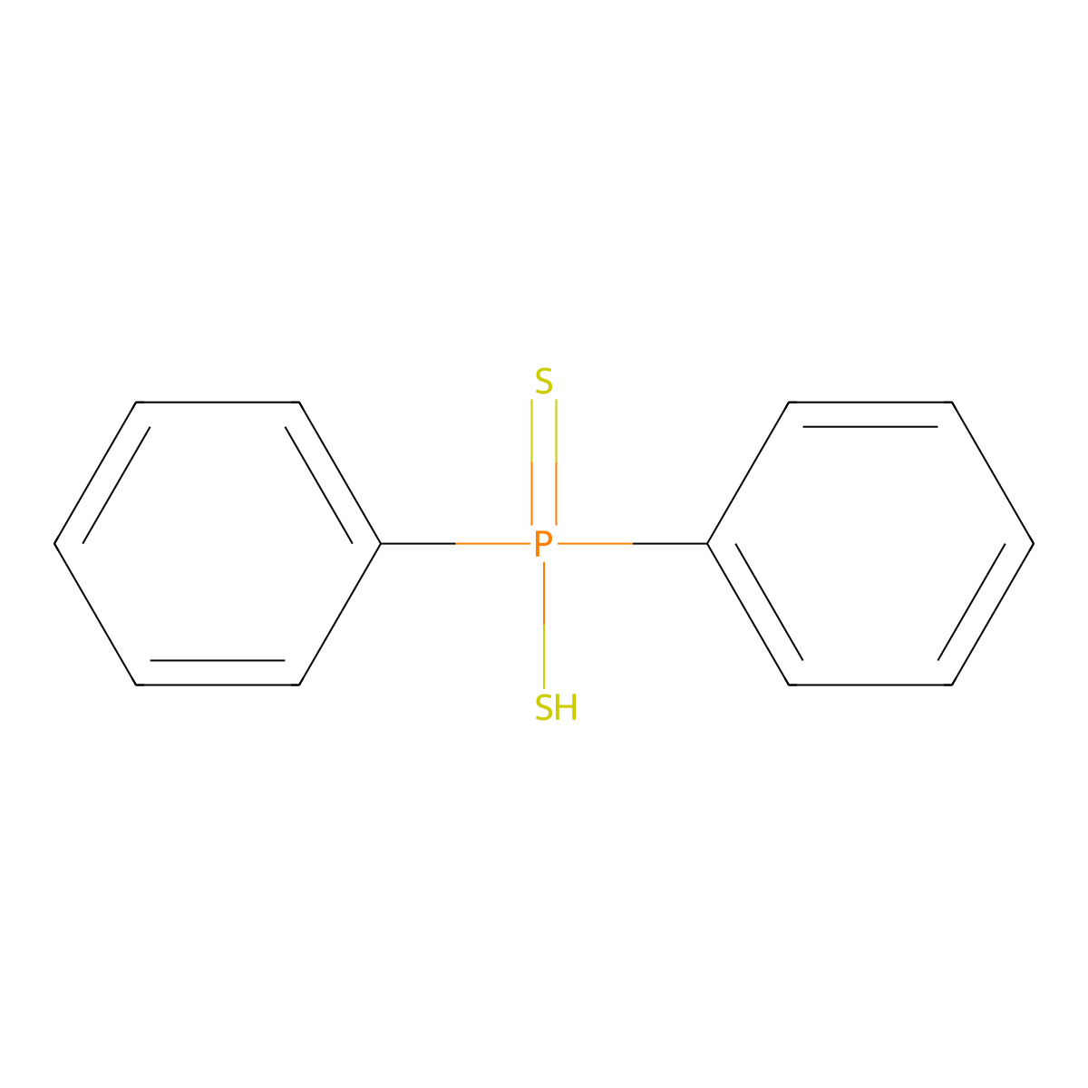 P,P-Diphenylphosphinodithioic acid molecular structure, CAS 1015-38-9