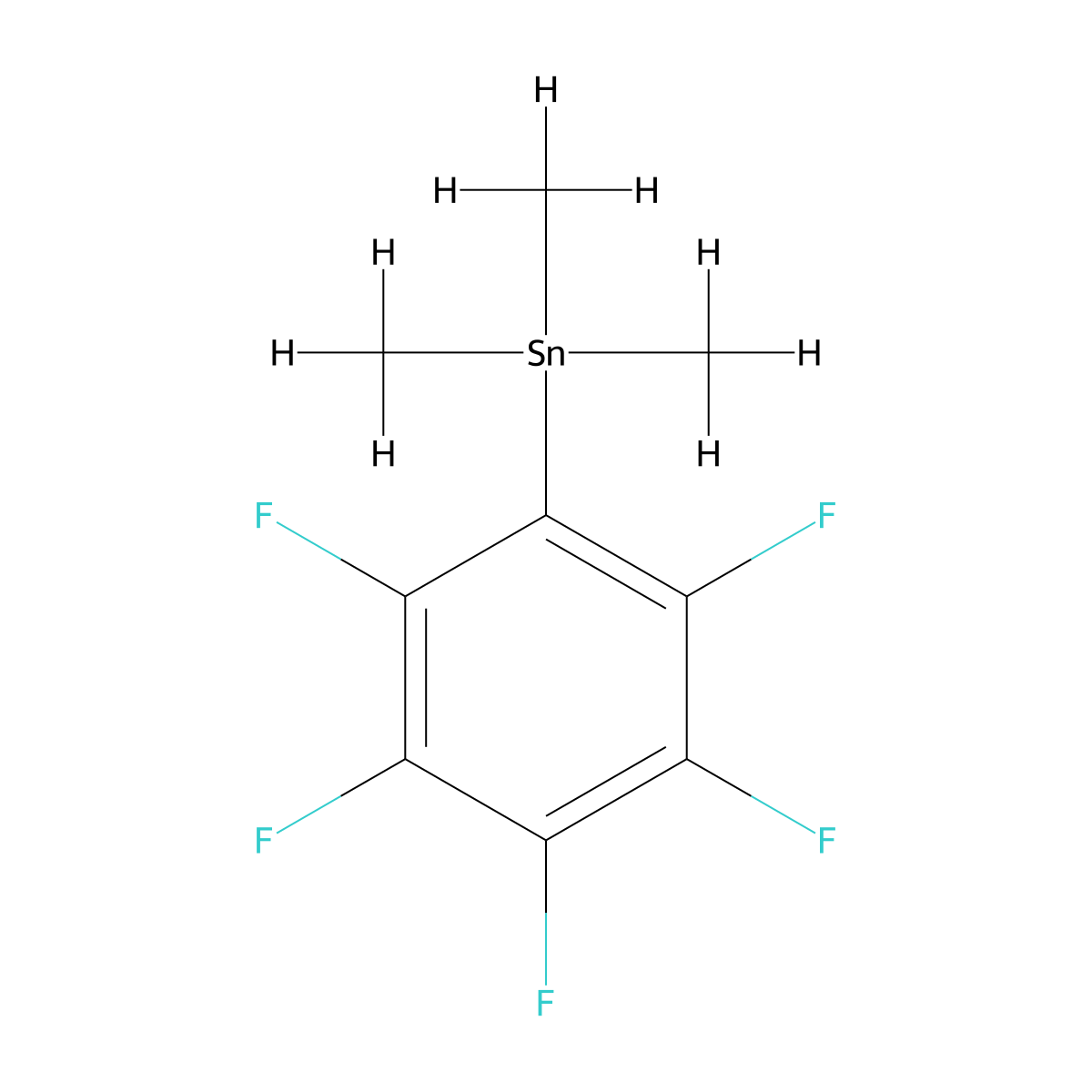 Stannane, trimethyl(pentafluorophenyl)- molecular structure, CAS 1015-53-8