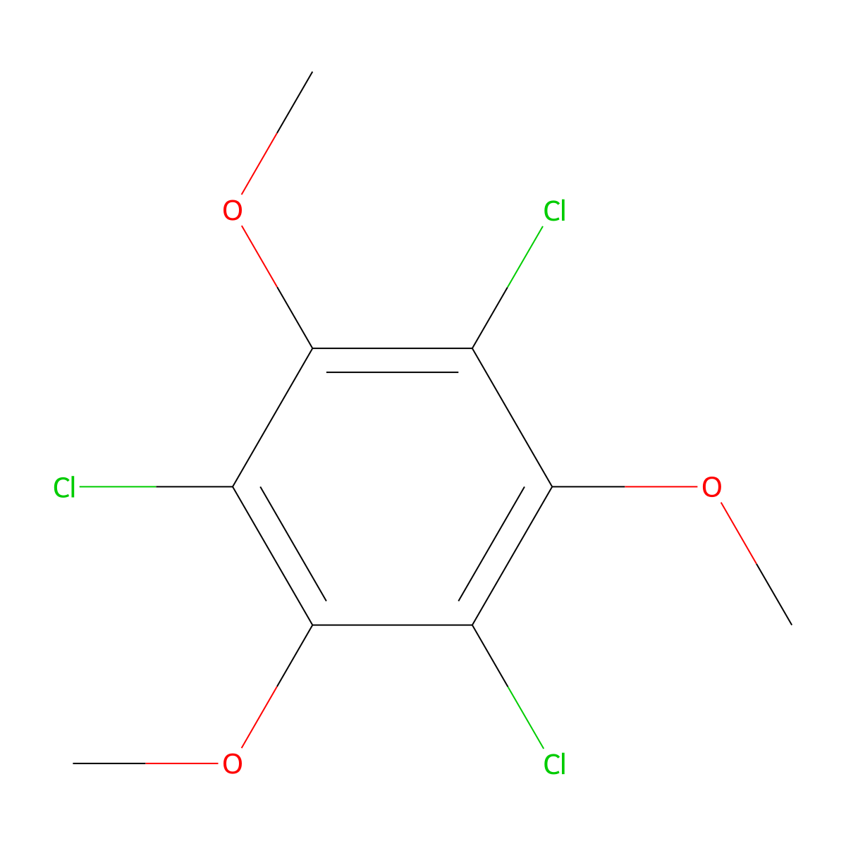 1,3,5-Trichloro-2,4,6-trimethoxybenzene molecular structure, CAS 1015-96-9