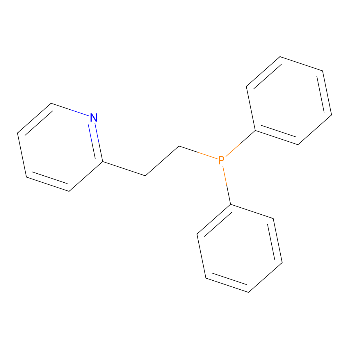 2-(2-(Diphenylphosphino)ethyl)pyridine , 2-(2-(Diphenylphosphino)ethyl)pyridine molecular structure, CAS 10150-27-3