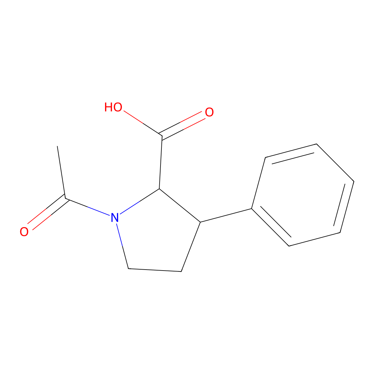 1-Acetyl-3-phenylpyrrolidine-2-carboxylic acid molecular structure, CAS 1015005-30-7