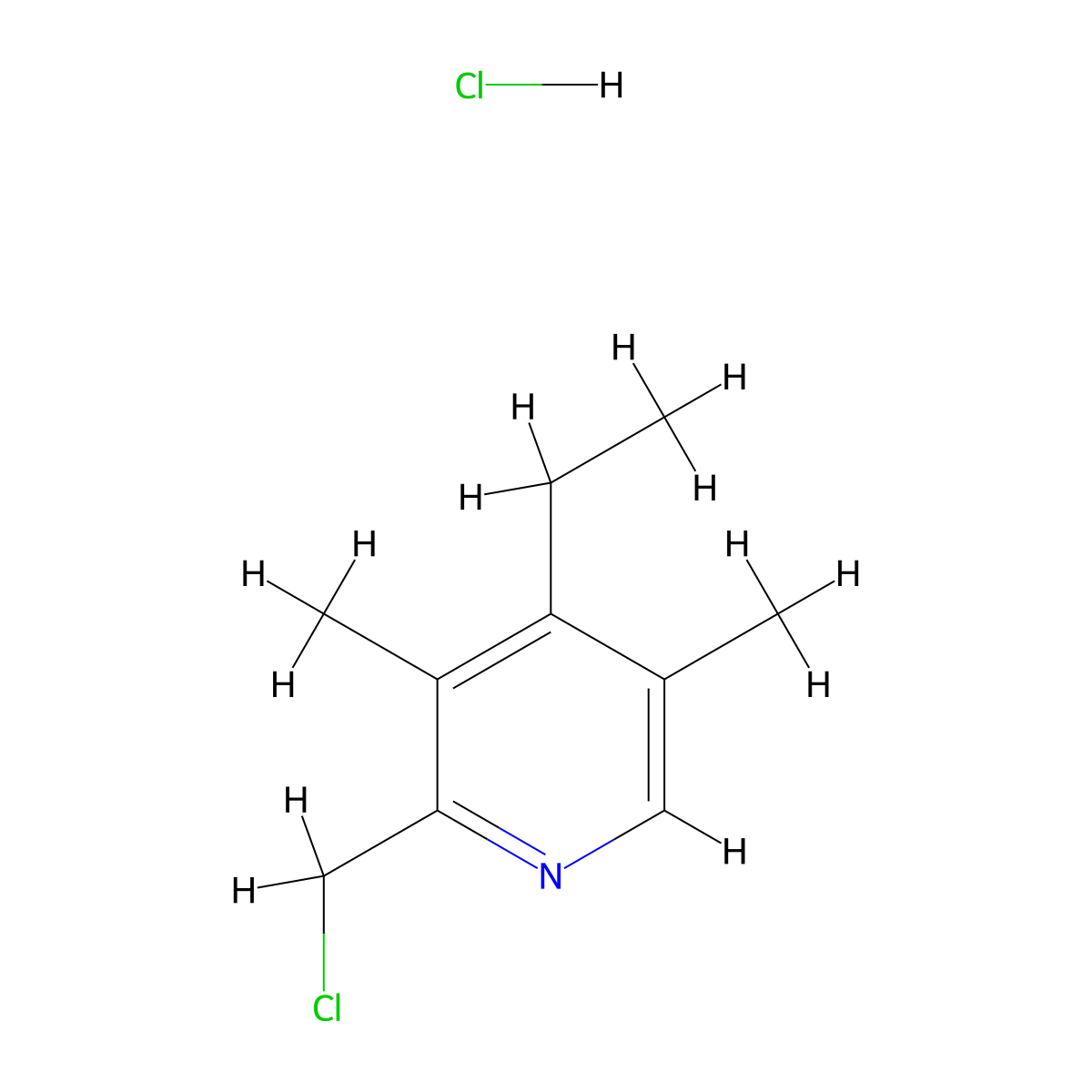 2-(Chloromethyl)-4-ethyl-3,5-dimethylpyridine hydrochloride molecular structure, CAS 1015056-94-6