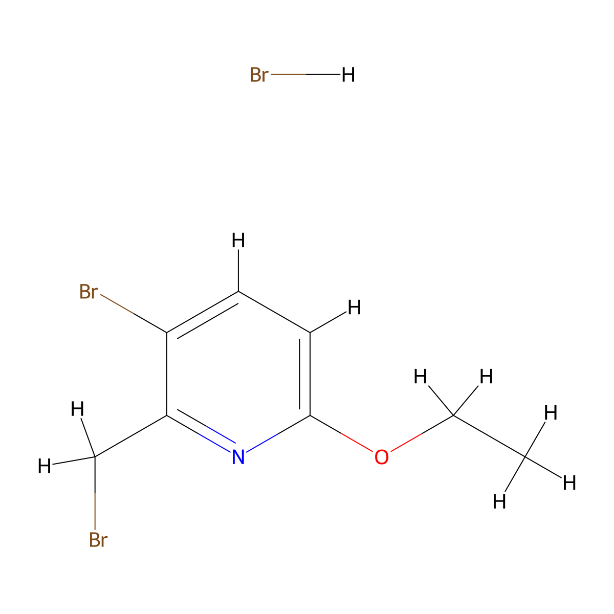 3-Bromo-2-(bromomethyl)-6-ethoxypyridine hydrobromide molecular structure, CAS 1015060-26-0