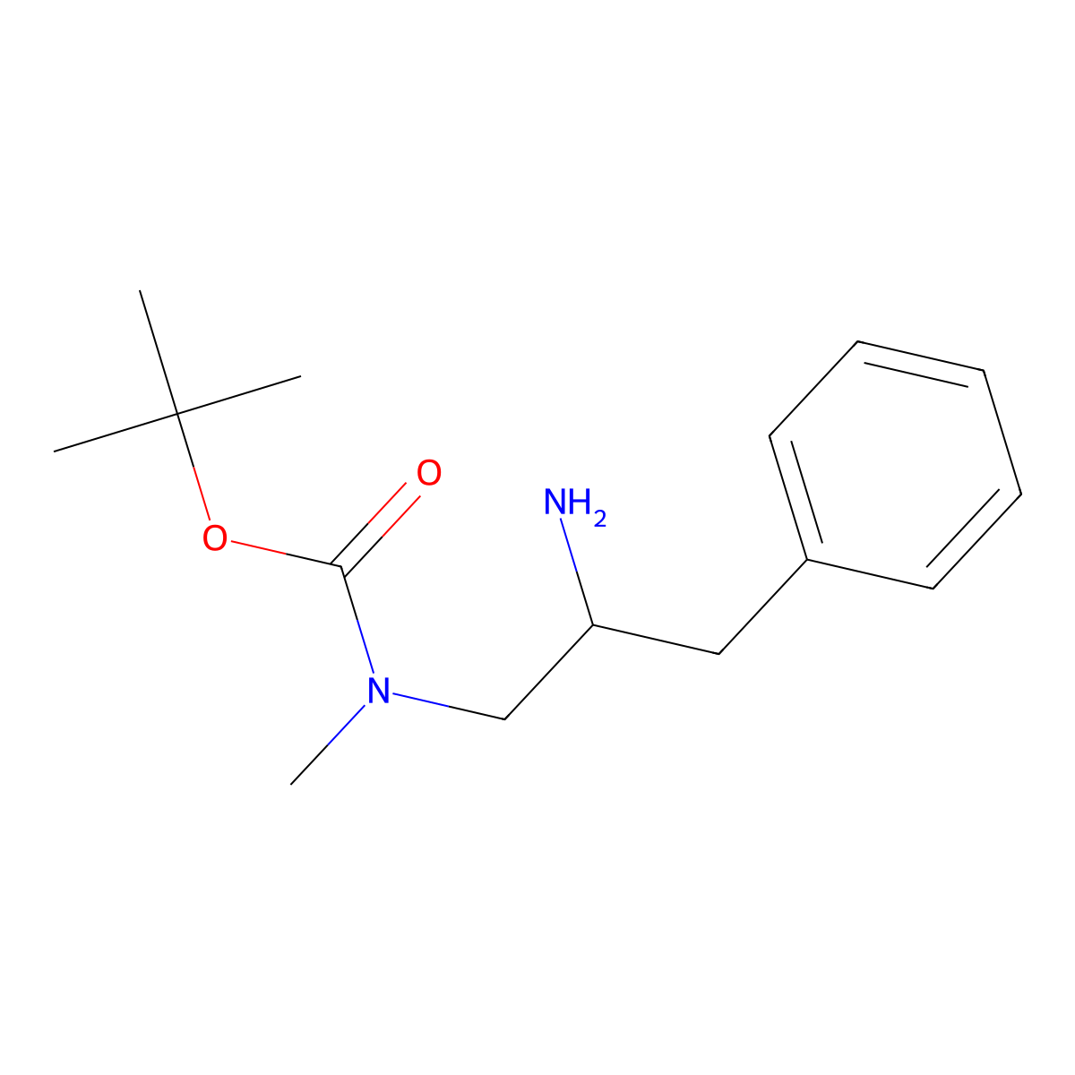 tert-butyl N-(2-amino-3-phenylpropyl)-N-methylcarbamate molecular structure, CAS 1015068-35-5