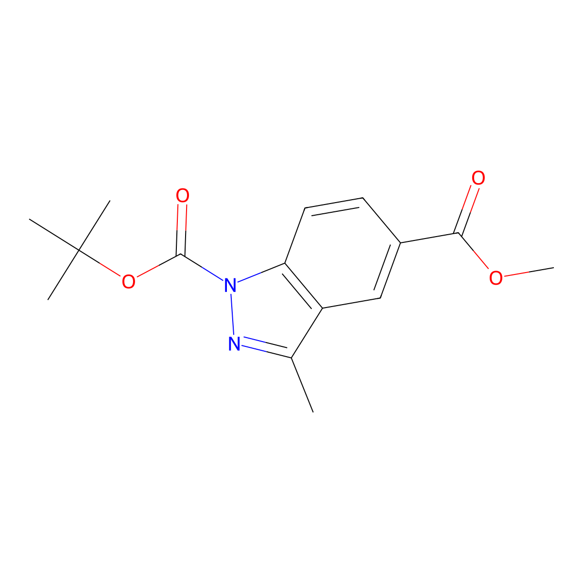 1-tert-Butyl 5-methyl 3-methyl-1H-indazole-1,5-dicarboxylate molecular structure, CAS 1015068-75-3