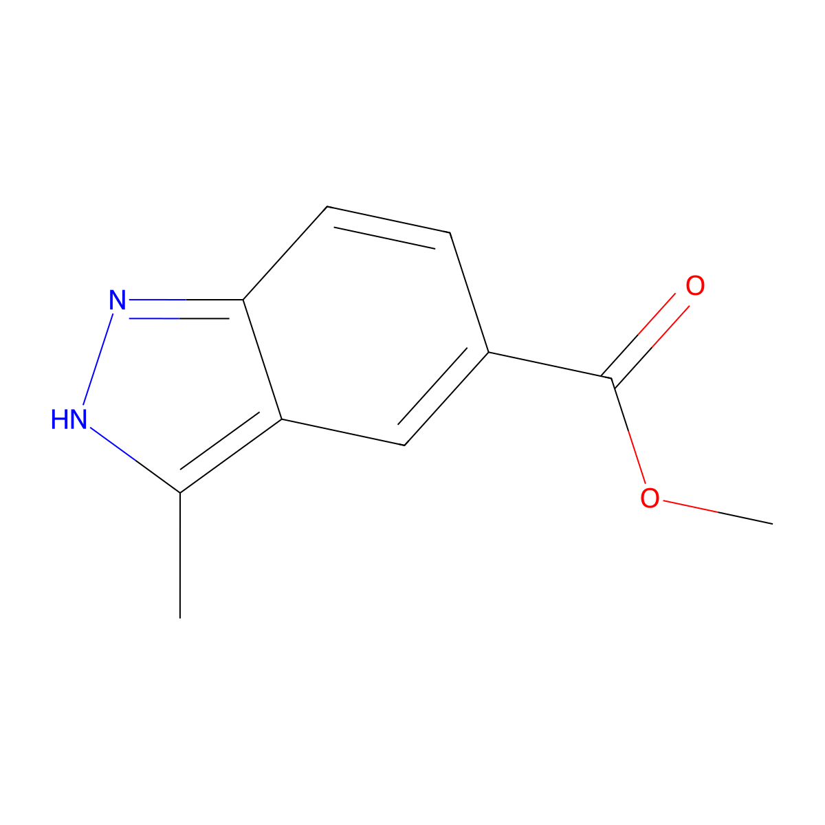 Methyl 3-methyl-1H-indazole-5-carboxylate molecular structure, CAS 1015068-76-4